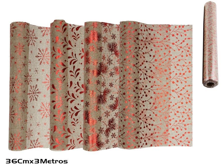 [138384] CINTA MALLA DECORACION ROJA 36 CM X 3 MTS