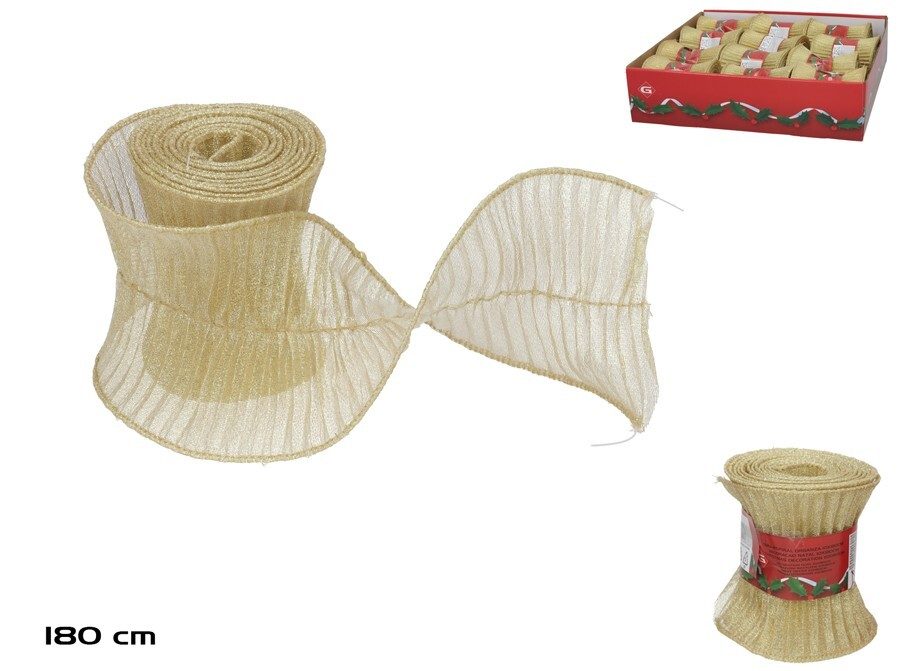 [138441] TIRA ESPIRAL ORGANZA ORO 10 CM X 1.80 CM