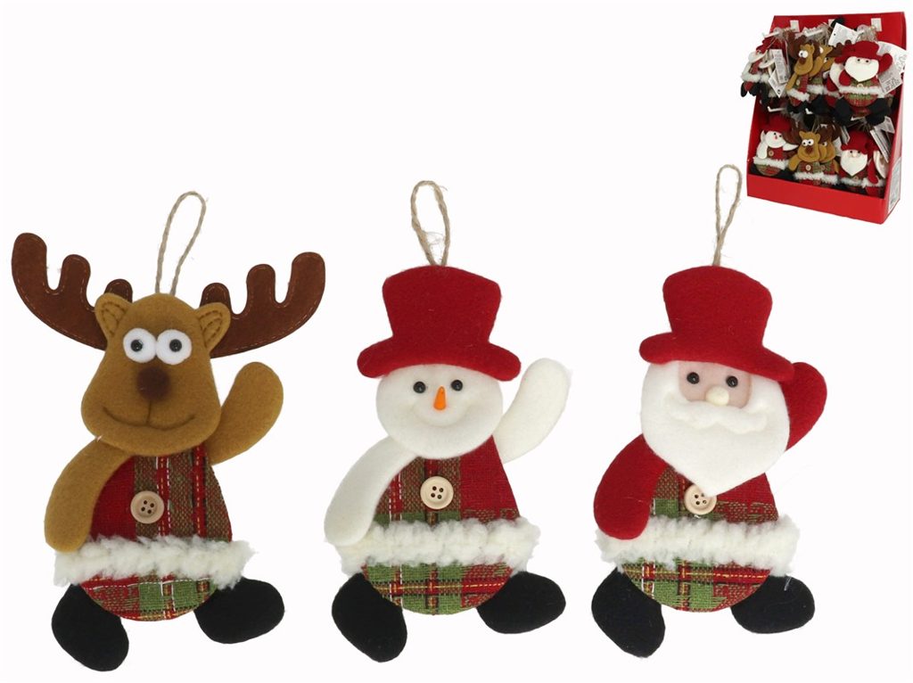 [138497] COLGANTE FIGURA NAVIDAD 3 SURTIDOS 15 X 10 CM