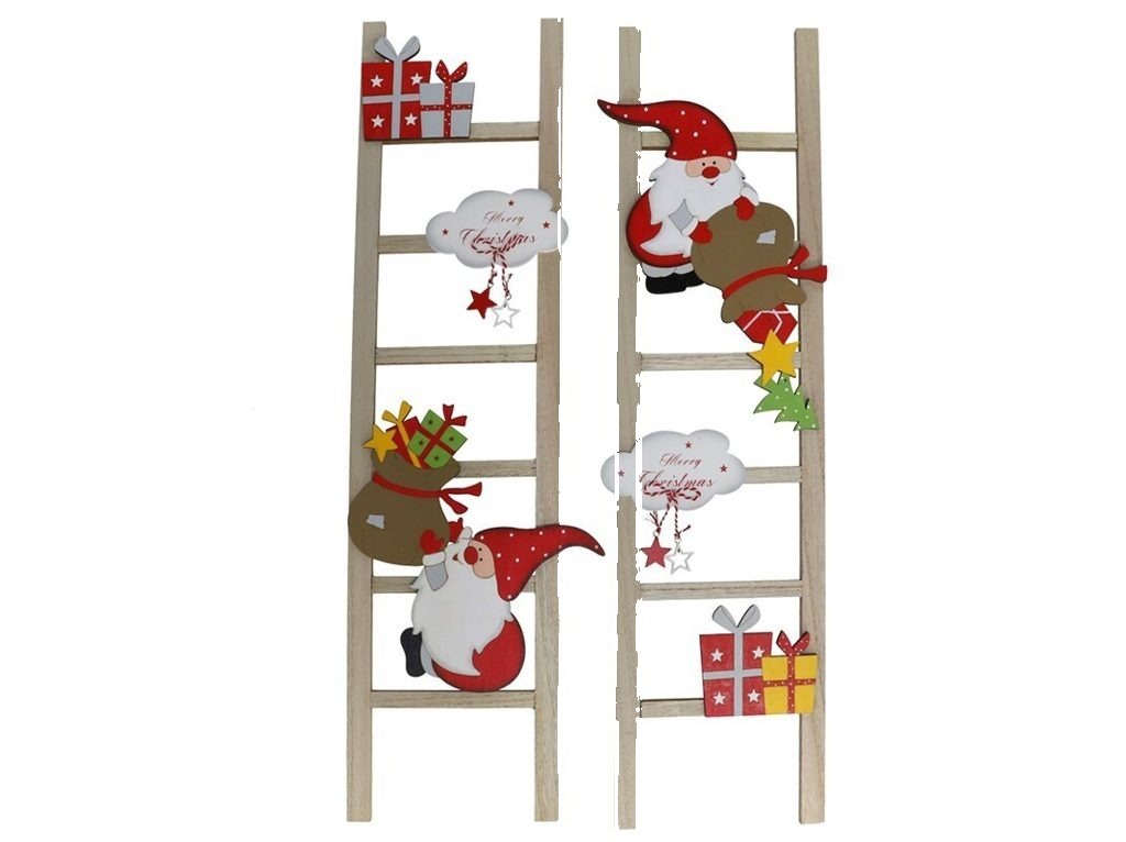 [138499] SANTA CLAUS MADERA EN ESCALERA 60 X 18.5 X 1.2 CM
