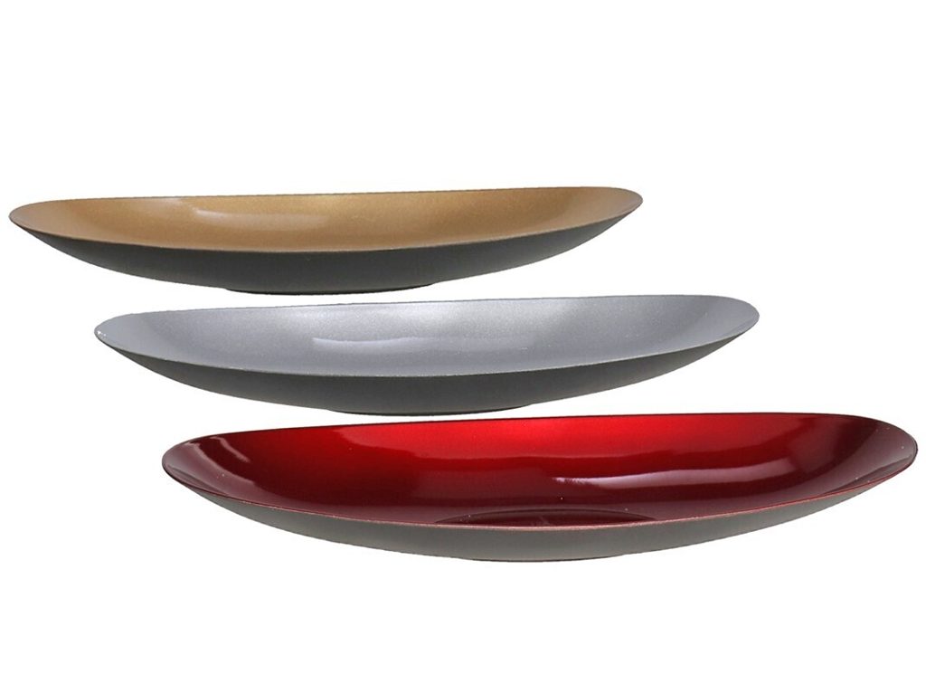 [138515] CENTRO MESA OVALADO 3 COLORES SURTIDOS 40 X 16 X 5 CM