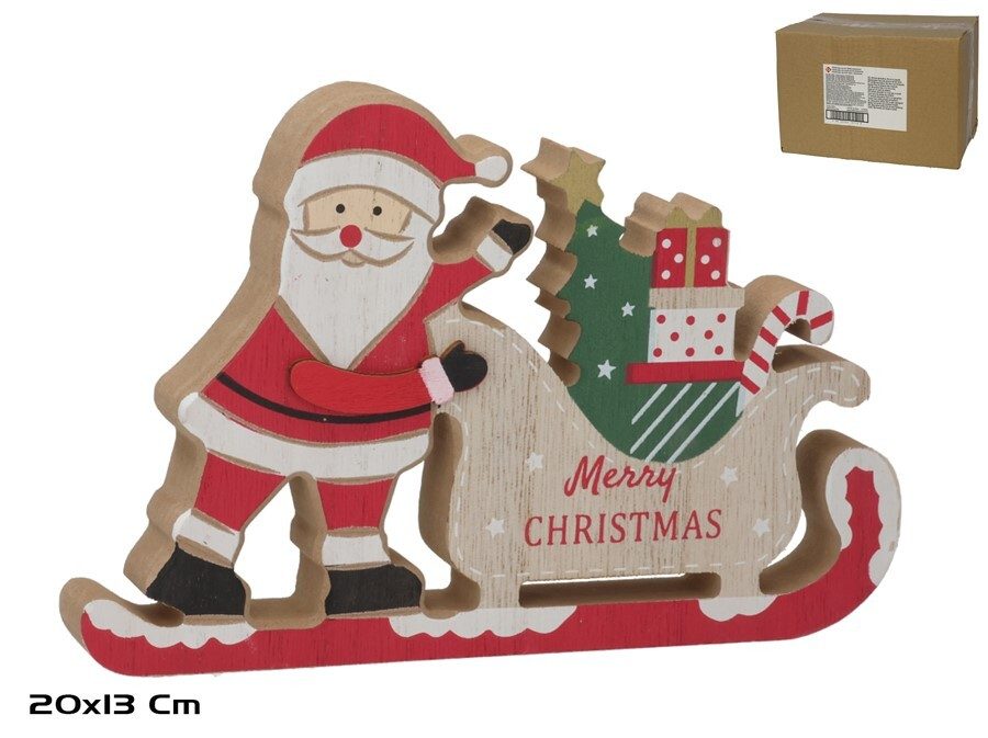 [138534] FIGURA NOEL MADERA EN PIE TRINEO 20 X 2 X 13 CM