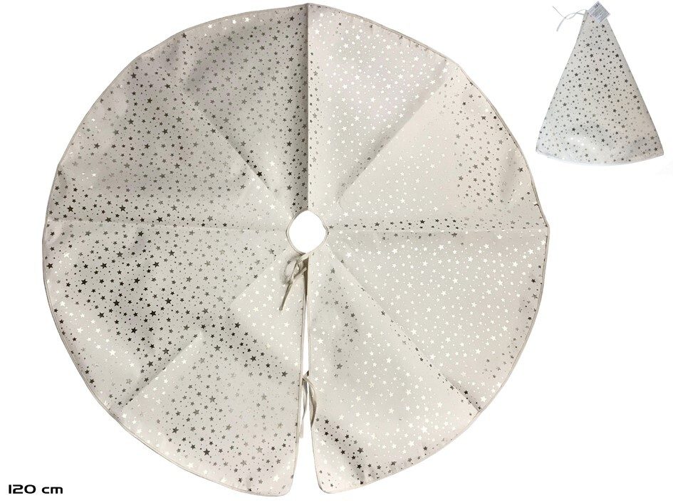 [138540] FALDON ARBOL NAVIDAD CREMA STARS 120 CM
