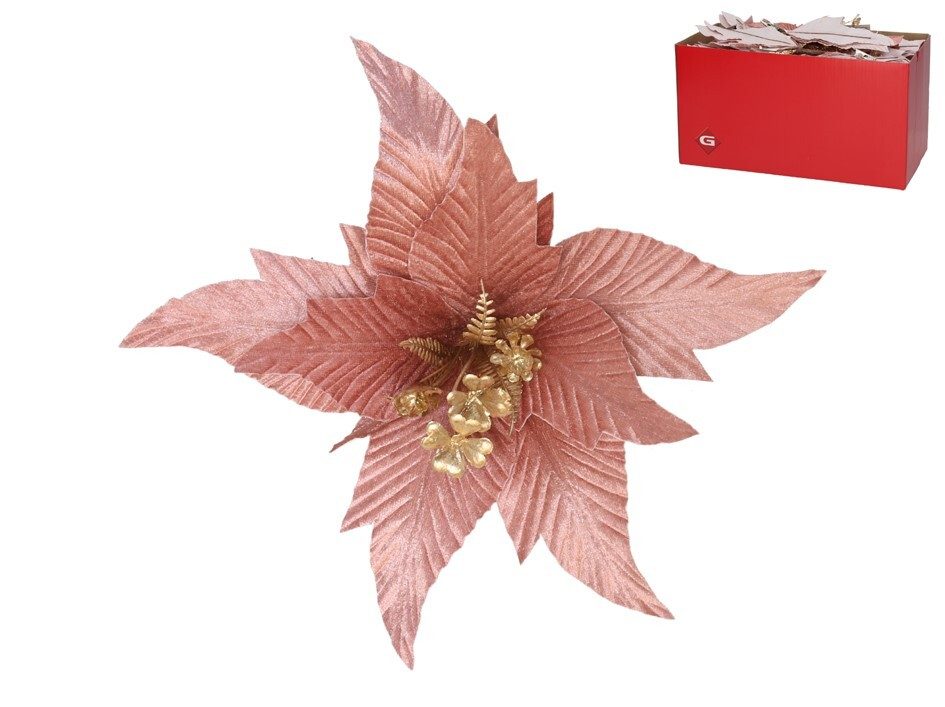 [138714] POISENTIA ROSA CON CLIP 25 X 8 CM