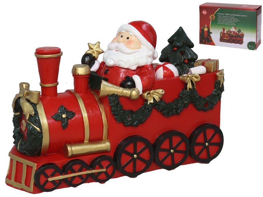 [138721] FIGURA TREN NAVIDEÑO SANTA 21.6 X 8 X 14 CM