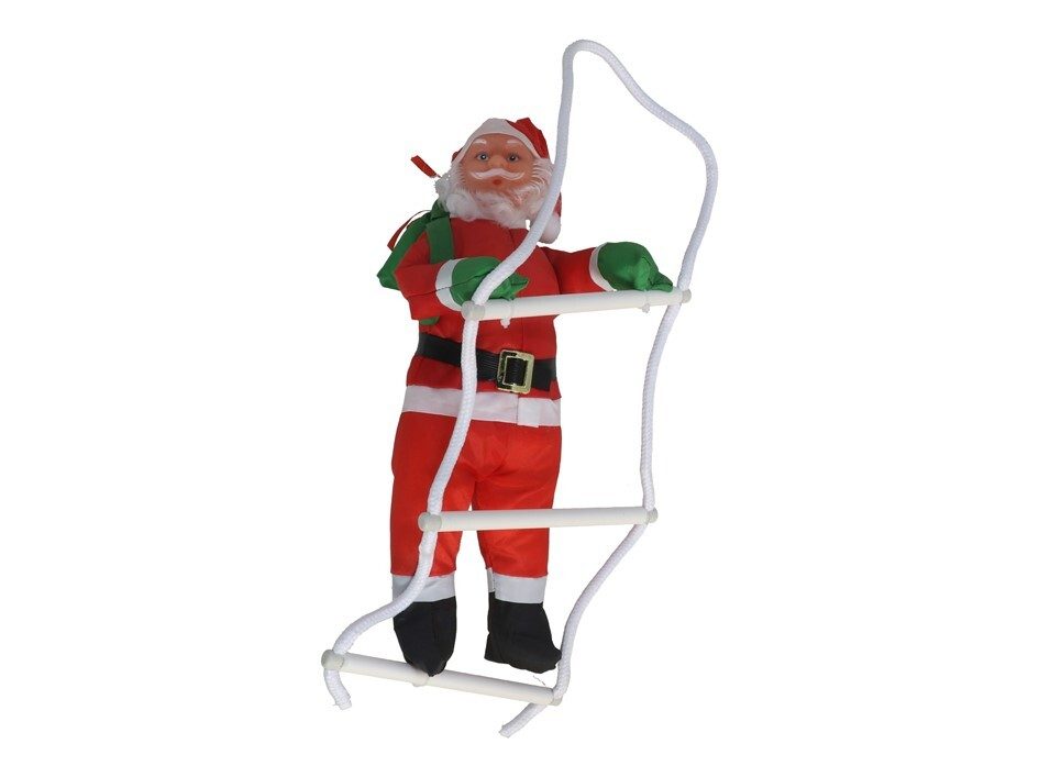 [138729] SANTA CLAUS EN ESCALERA 3 PELDAÑOS 46 CM