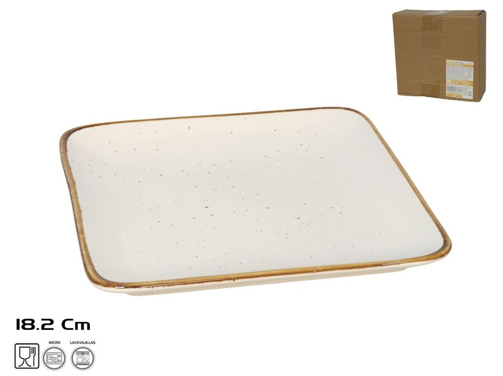 [132352] PLATO DYLAN PORCELANA 18.2 X 18.2 X 1.9 CM