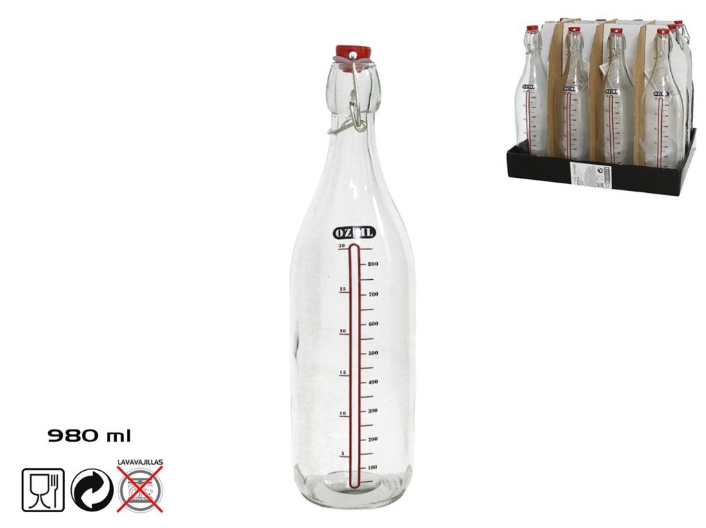 [137998] BOTELLA CRISTAL CON MEDIDAS 980 ML