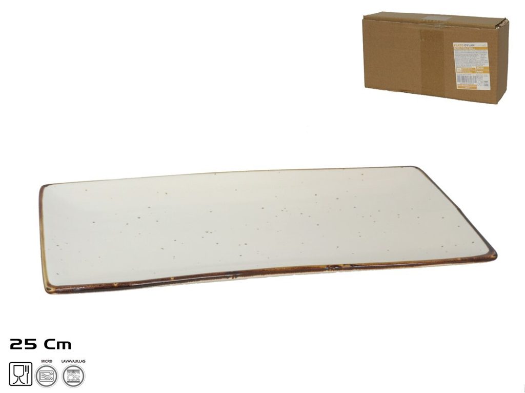 [138011] PLATO DYLAN PORCELANA RECTANGULAR 25 CM