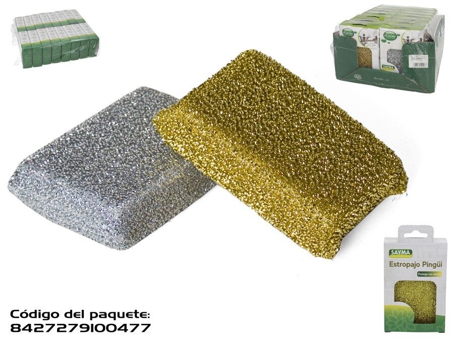 [65080] ESTROPAJO PINGUI ORO Y PLATA