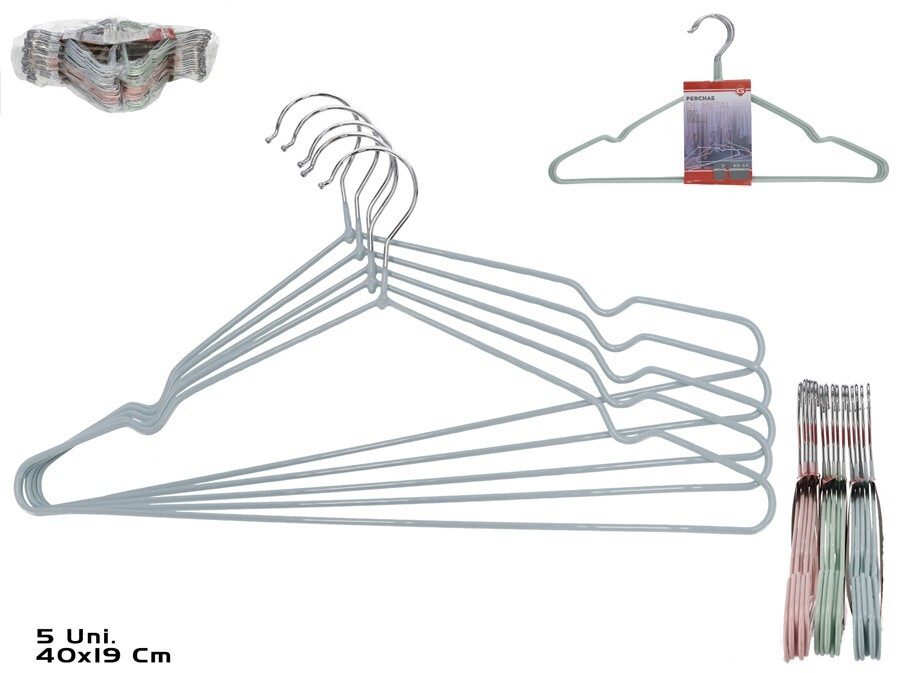 [117835] PERCHA METAL 40 X 19 CM 3 SURTIDOS 5 UDS