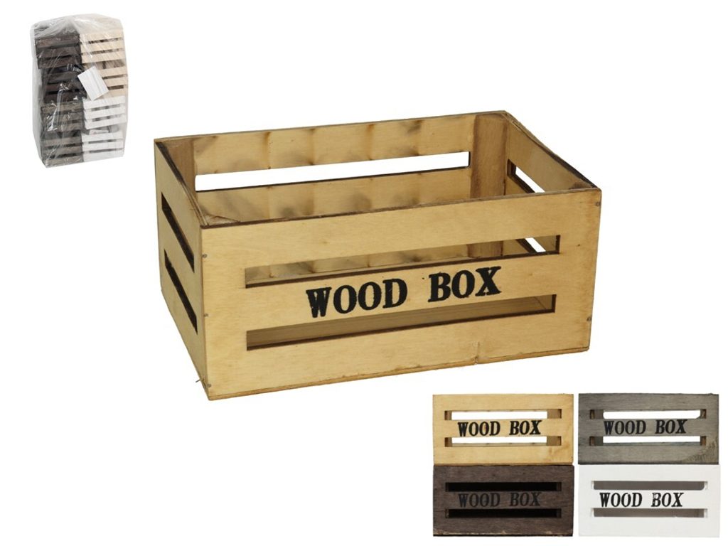 [120681] CAJA MADERA BUMP 4 COLORES SURTIDOS 20 X 13 X 9 CM