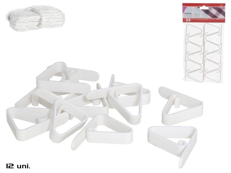 [132783] SUJETA MANTELES BLANCOS 12 UDS