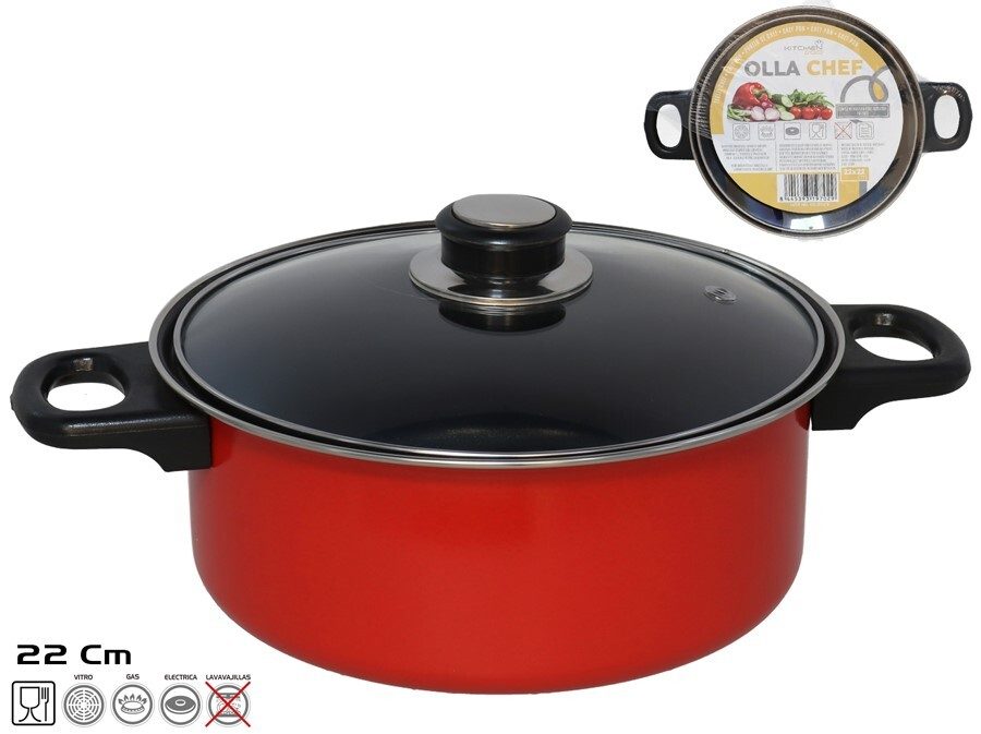 [136821] OLLA CHEF ROJA 22 CM