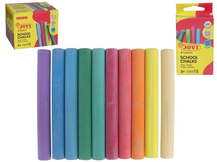 [137193] TIZA COLORES SURTIDOS SIN POLVO JOVI 10 UDS