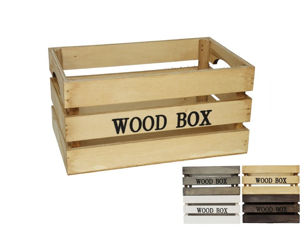 [137218] CAJA MADERA BUMP 4 COLORES 26 X 16 X 13 CM