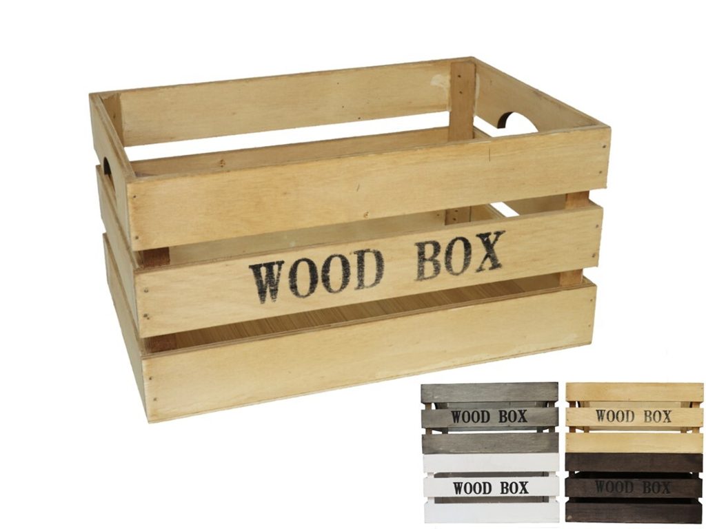 [137219] CAJA MADERA BUMP 4 COLORES 31 X 21 X 16 CM