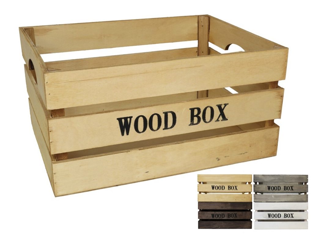 [137220] CAJA MADERA BUMP 4 COLORES 36 X 26 X 18 CM