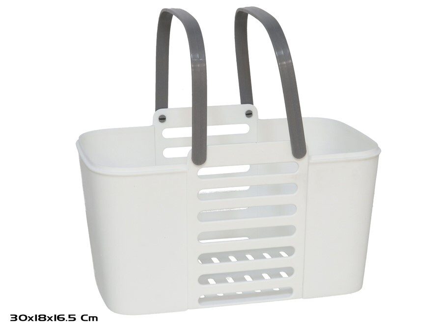 [137289] CESTA MULTIUSOS CON ASAS BLANCA 30 X 18 X 16.5 CM