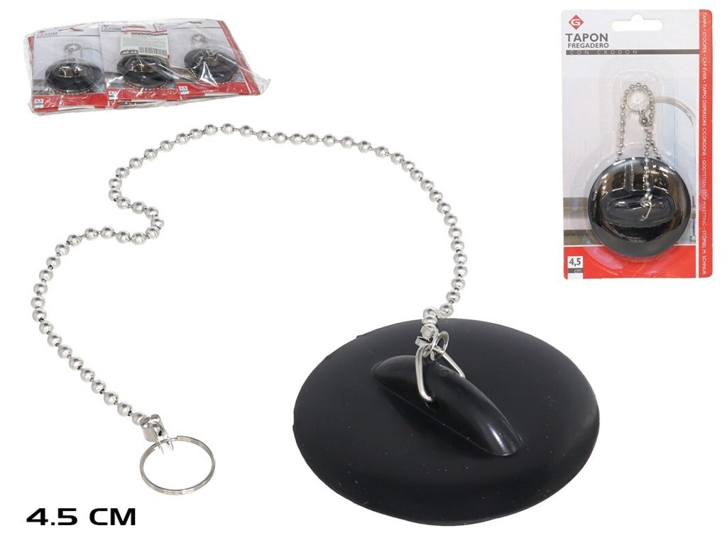 [106992] TAPON FREGADERO CON CORDON PVC 4.5 CM