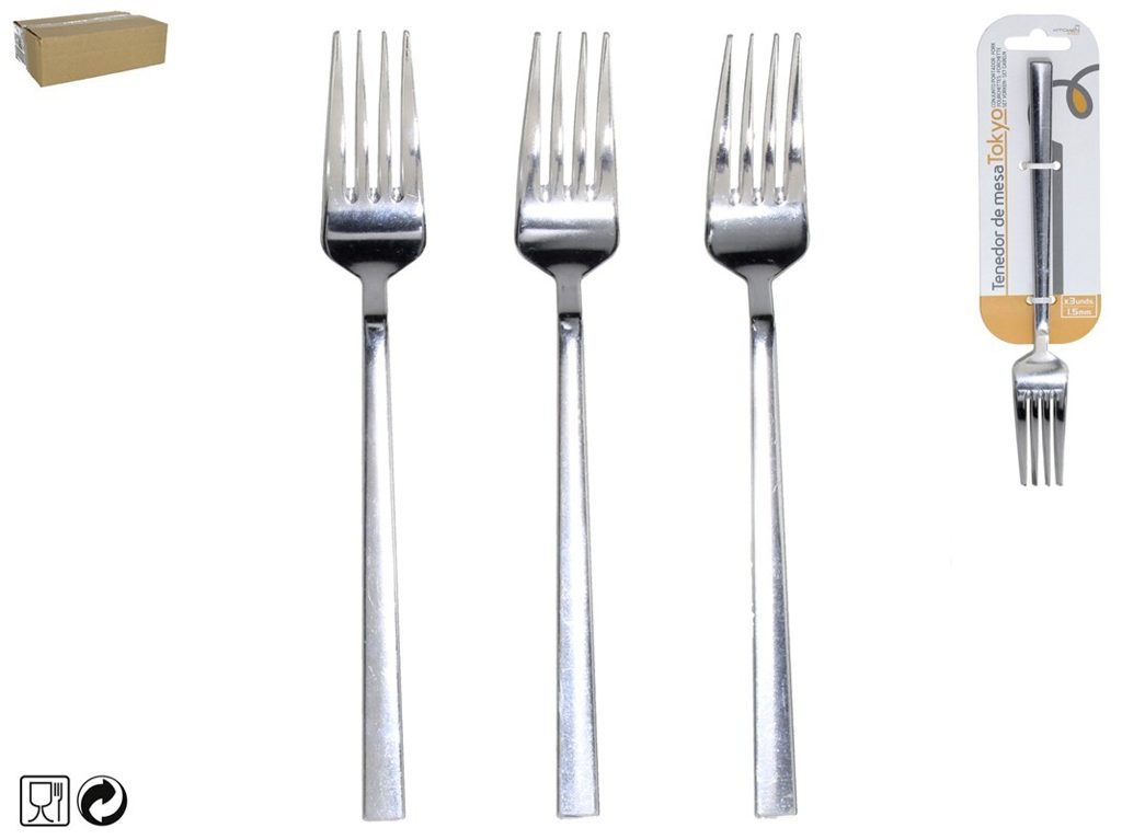 [136212] TENEDOR DE MESA TOKYO 1.5 MM 3 UDS