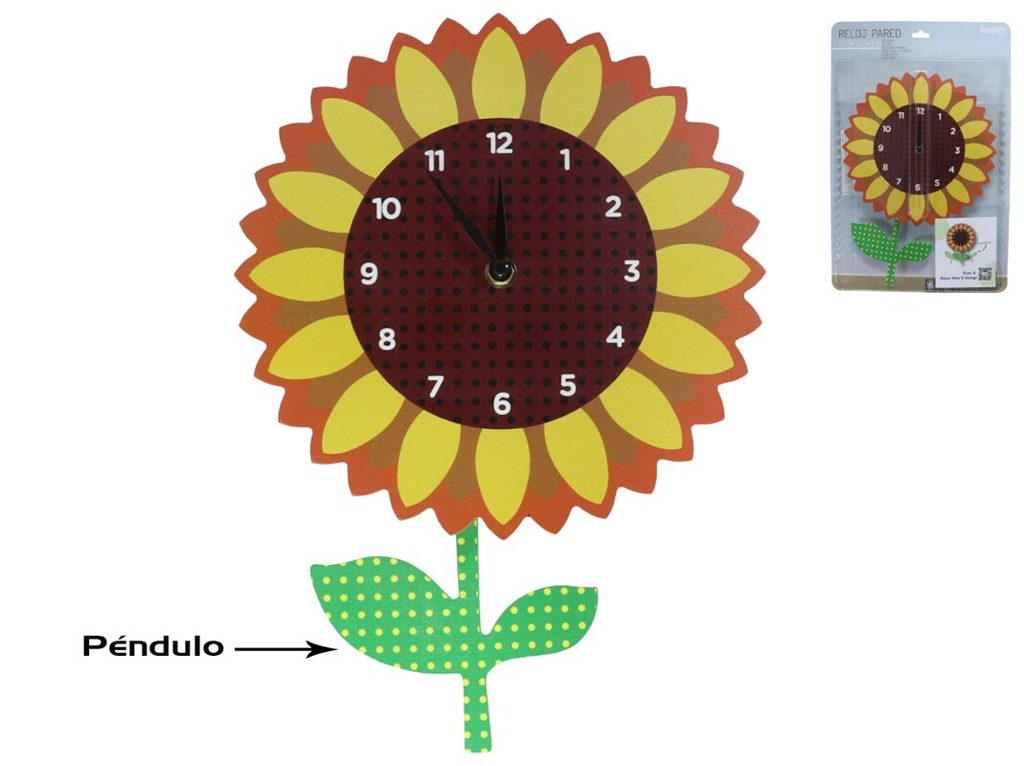 [136237] RELOJ PARED SUNFLOWER 35 X 25 CM