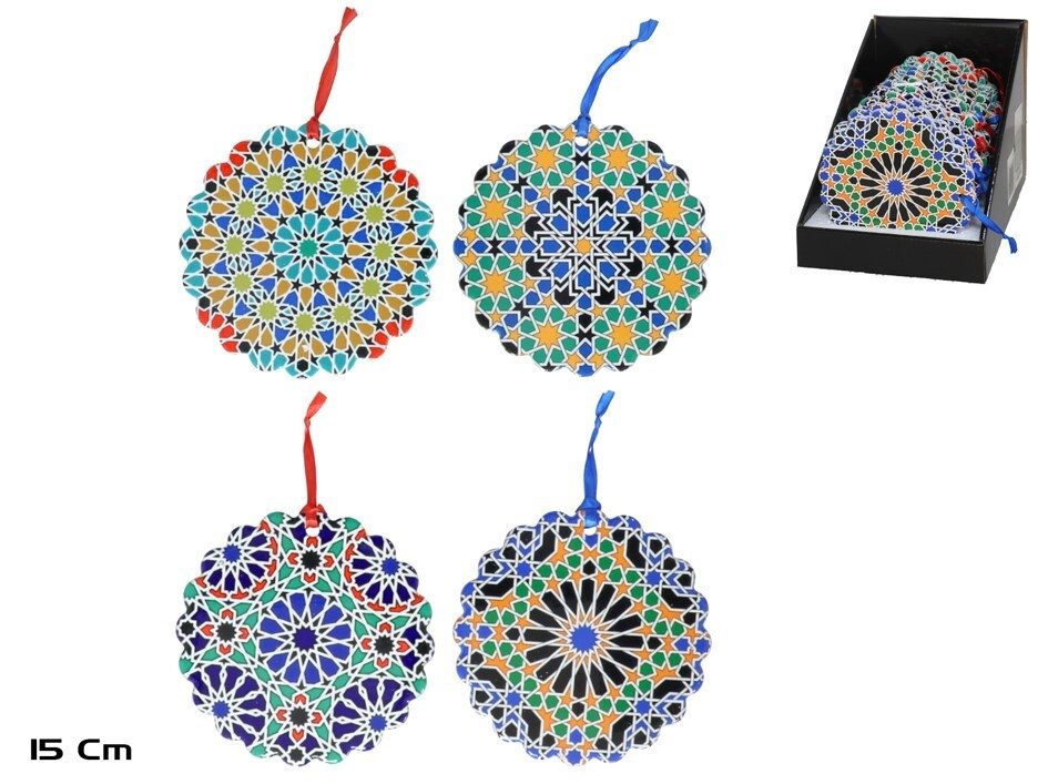 [136272] AZULEJO COLGANTE REDONDO TRIANA 4 SURTIDOS 15 CM