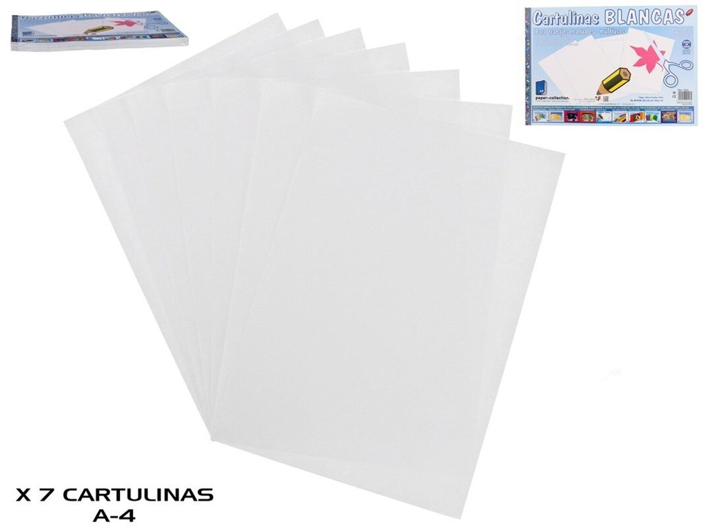 [123382] BLOC CARTULINAS BLANCAS A-4 PLUS 150 GRS 7 HOJAS