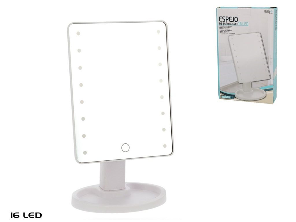 [134791] ESPEJO BAÑO BLANCO 16 LED 16 X 11 X 28 CM