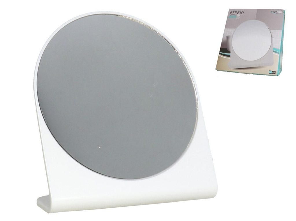 [134798] ESPEJO MESA REDONDO BLANCO 14 CM