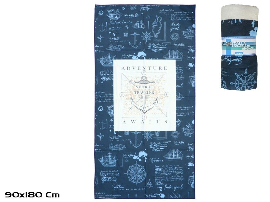 [134821] TOALLA RECTANGULAR POLIESTER ANCHOR 180 X 90 CM
