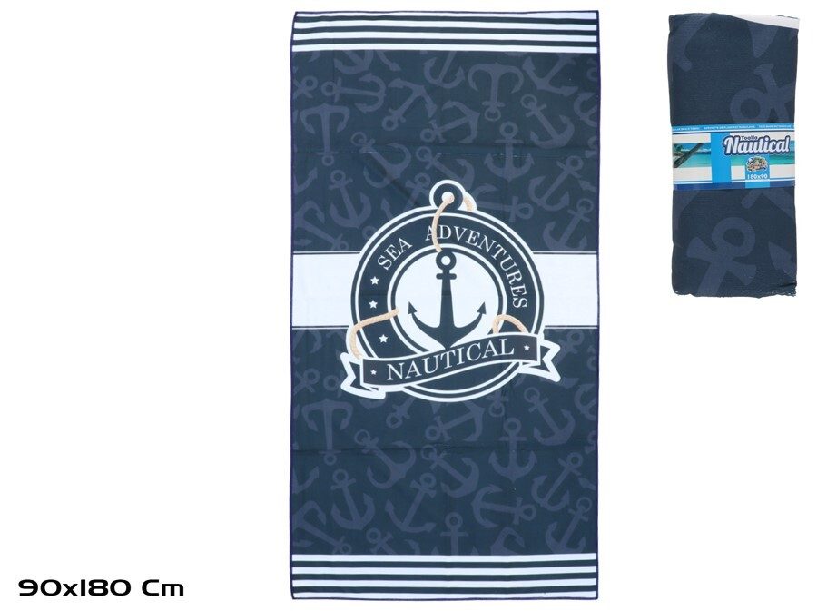 [134822] TOALLA RECTANGULAR POLIESTER NAUTICAL 180 X 90 CM