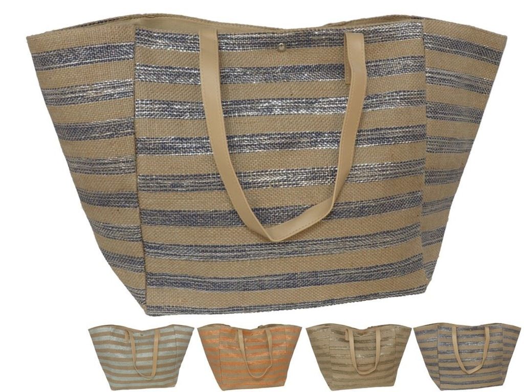 [134831] BOLSO PLAYA LUCIA CON CIERRE MAGNETICO 4 SURTIDOS 64 X 18 X 35 CM
