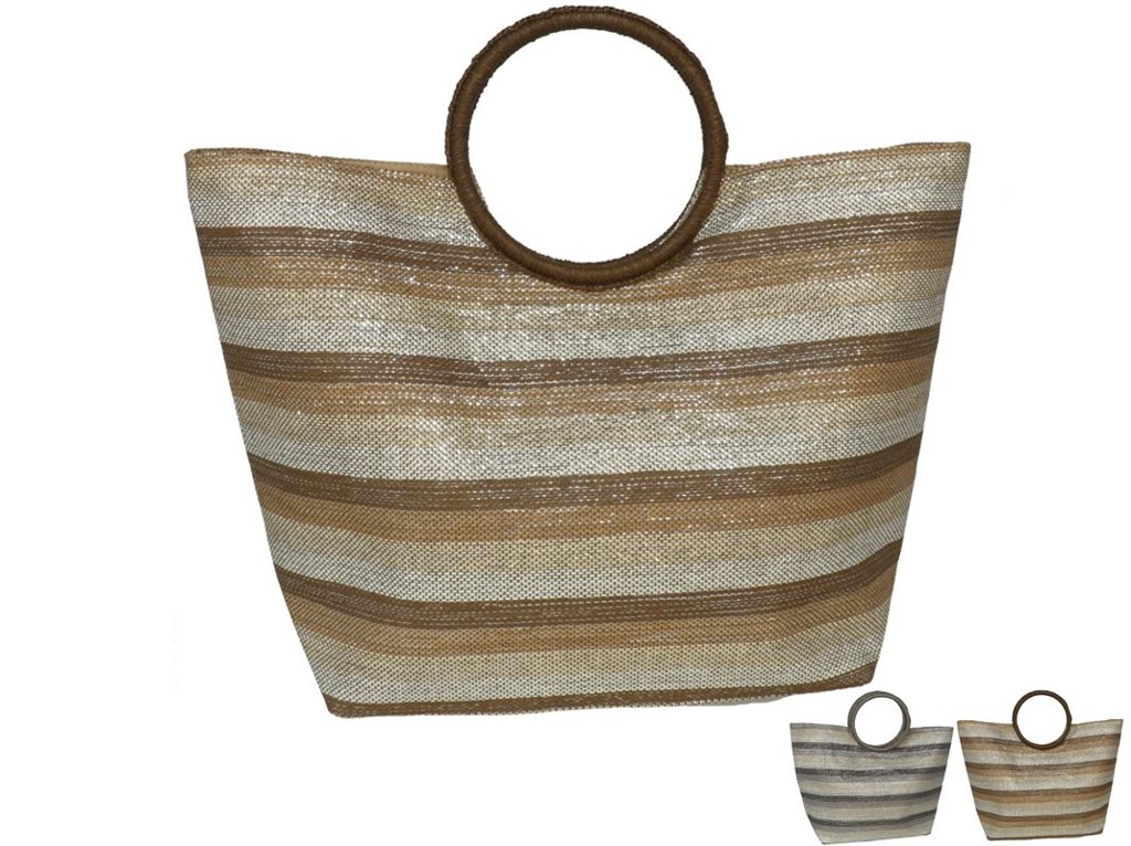 [134832] BOLSO PLAYA PERLA 2 SURTIDOS CON CIERRE MAGNETICO 60 X 17 X 40 CM