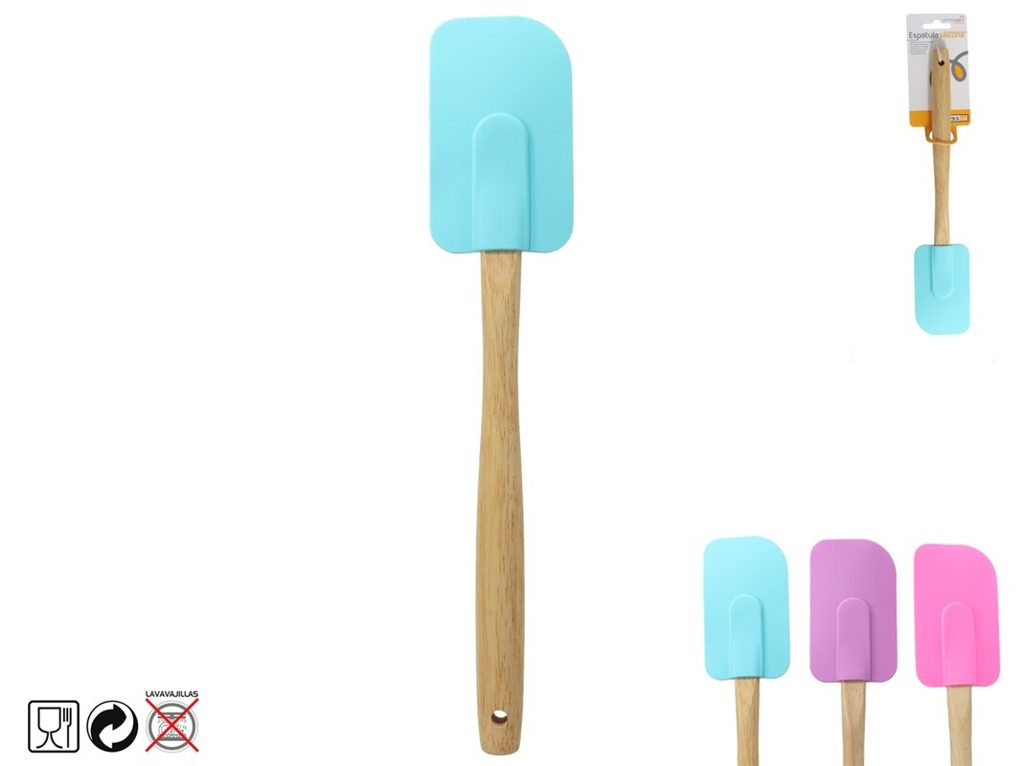 [119272] ESPATULA DE COCINA SILICONA M/MADERA 29.5 CM