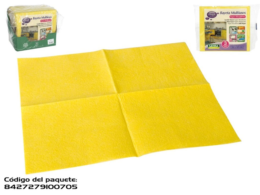 [134330] BAYETA AMARILLA 36 X 40 CM 3 UDS