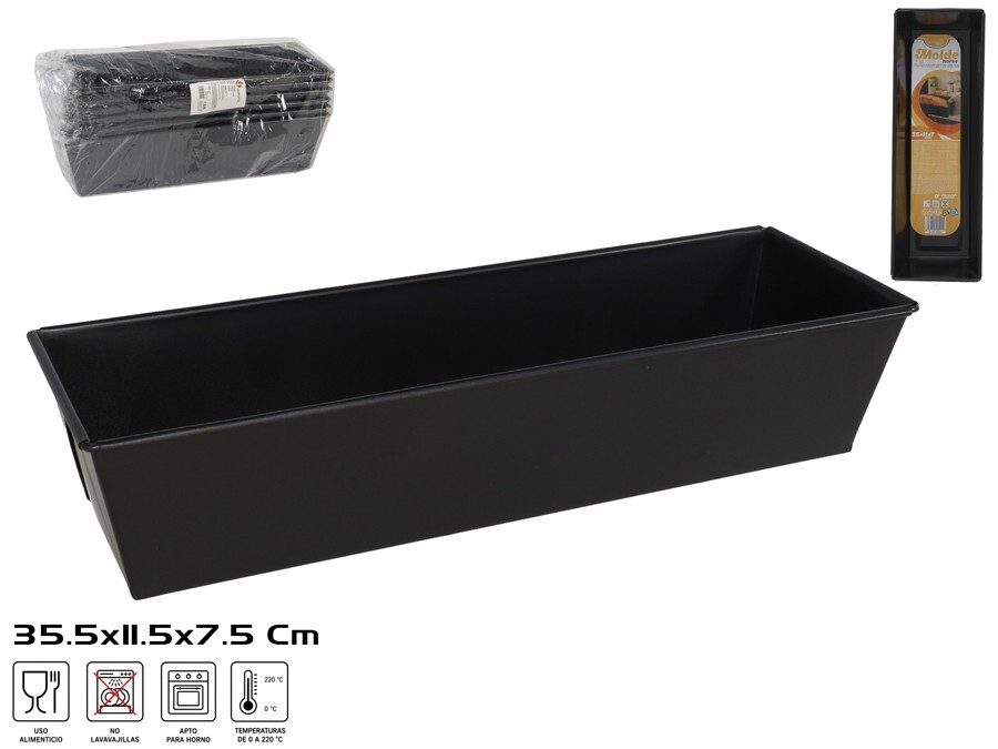 [134340] MOLDE HORNO ACERO RECTANGULAR 35.5 X 11.5 X 7.3 CM