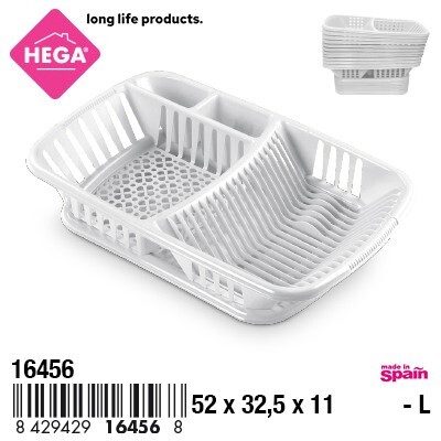 [42748] ESCURRIDOR BALI CON BANDEJA BLANCO 52 CM