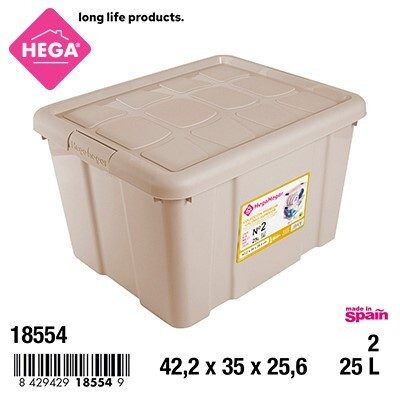 [137166] CAJA Nº2 NEW BOX CON CIERRES BEIGE 25 LTS