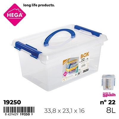 [137179] CAJA Nº22 NEW BOX CON CIERRES Y ASA BLUE REFLEX 8 LTS