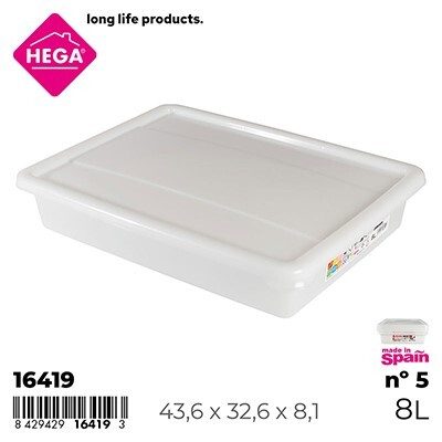 [139952] BANDEJA GASTROBOX CON TAPA RECTANGULAR Nº 5 8 LTS