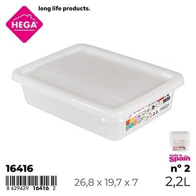 [144313] BANDEJA GASTROBOX CON TAPA Nº2 RECTANGULAR 2.2 LTS