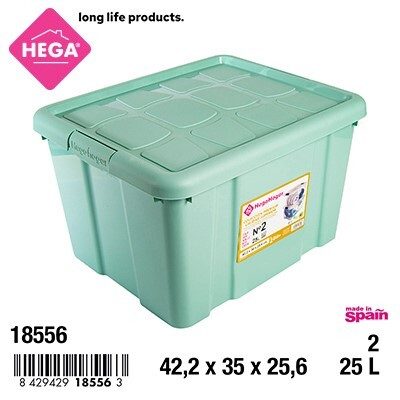 [147030] CAJA Nº 2 NEW BOX CON CIERRES VERDE 25 LTS
