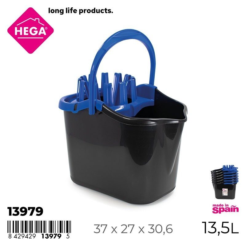 [148949] CUBO FREGONA STAR ARAÑA RECTANGULAR AZUL/NEGRO 13.5 LTS