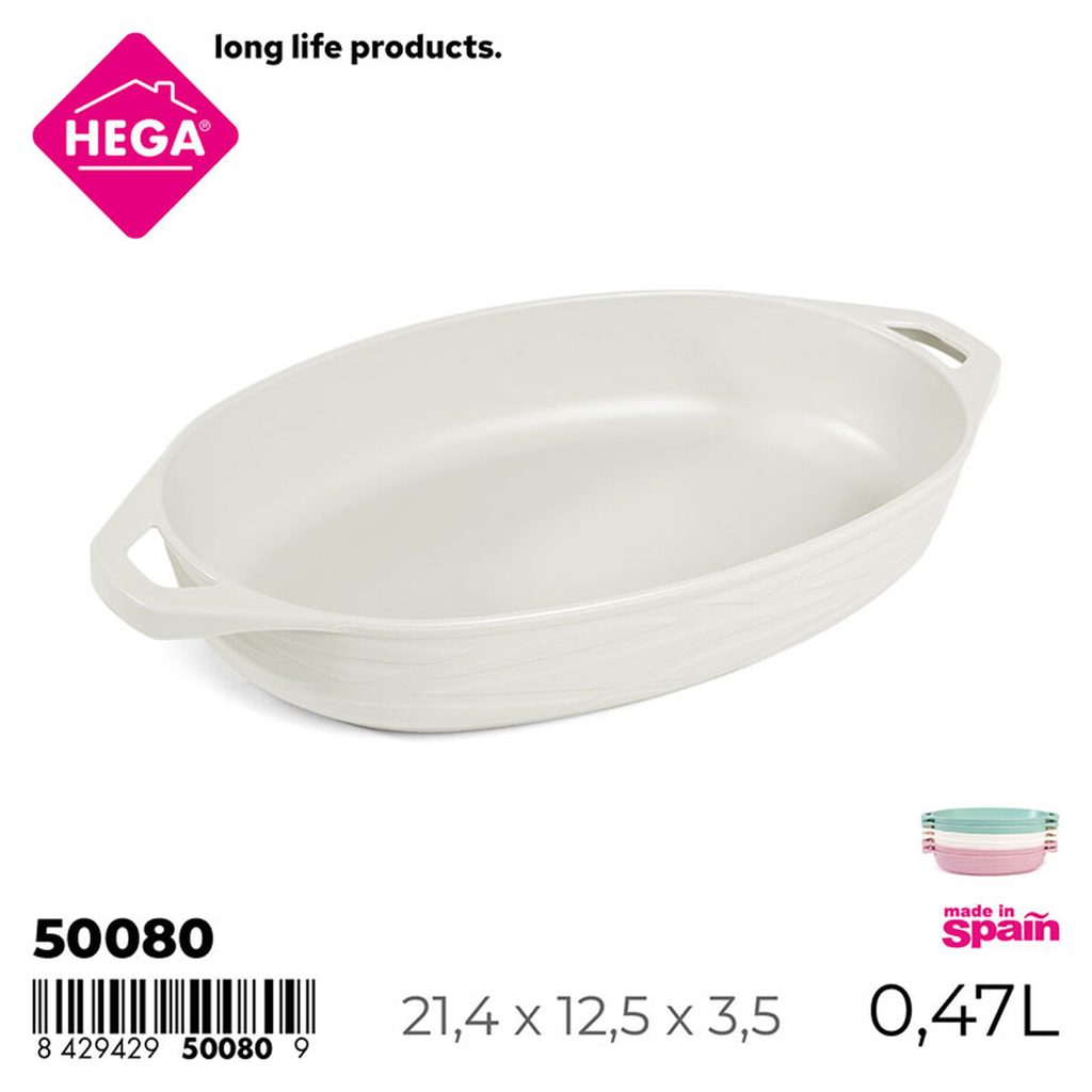 [148977] CAZUELA OVALADA VAJILLA NIDO SURTIDO PASTEL CON ASAS 470 ML