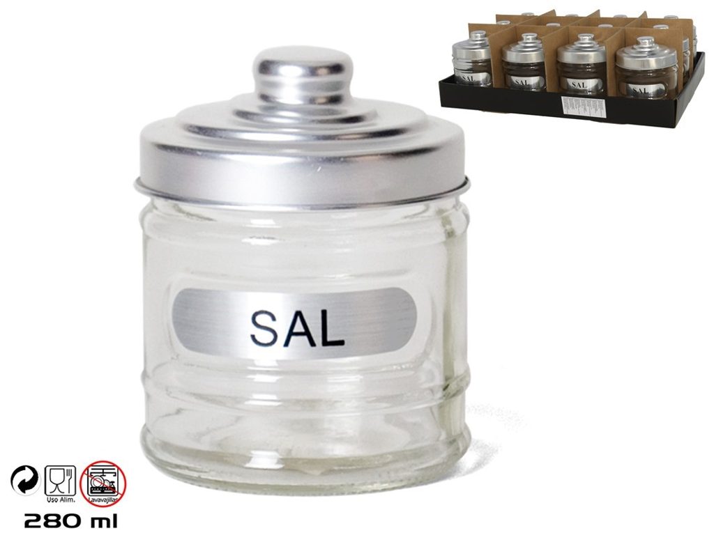 [100733] SALERO CRISTAL SILVER CON TAPA 280 ML