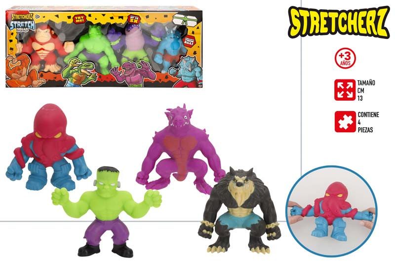 [147250] Monstruos Elasticos Stretcherz 4 UDS