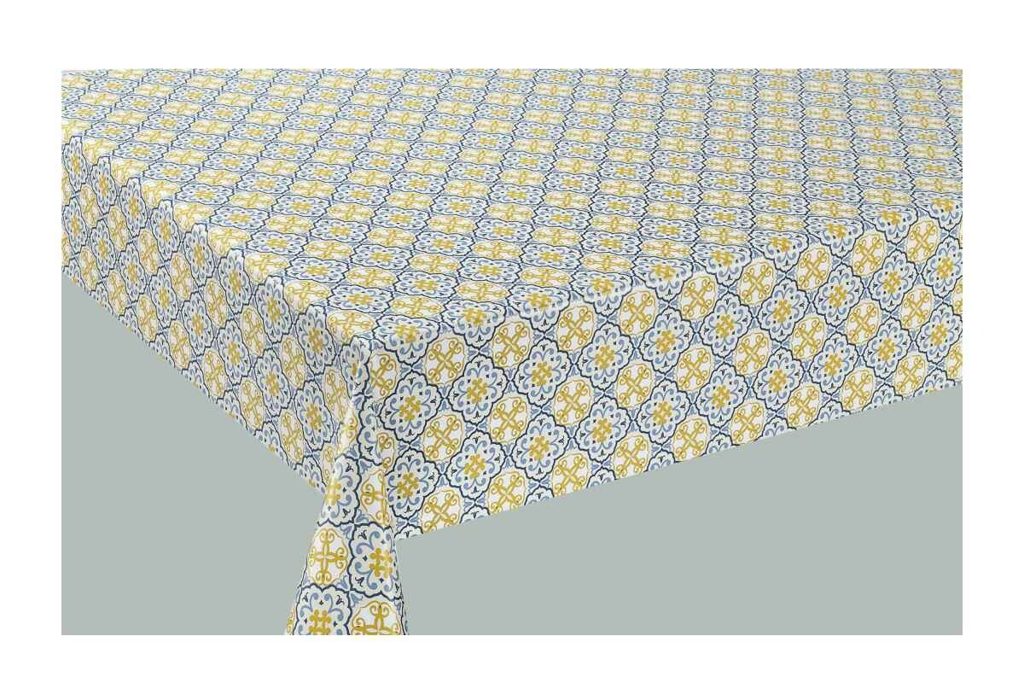 [120858] MANTEL HULE CENEFA AMARILLA/AZUL 140CM 20MTS