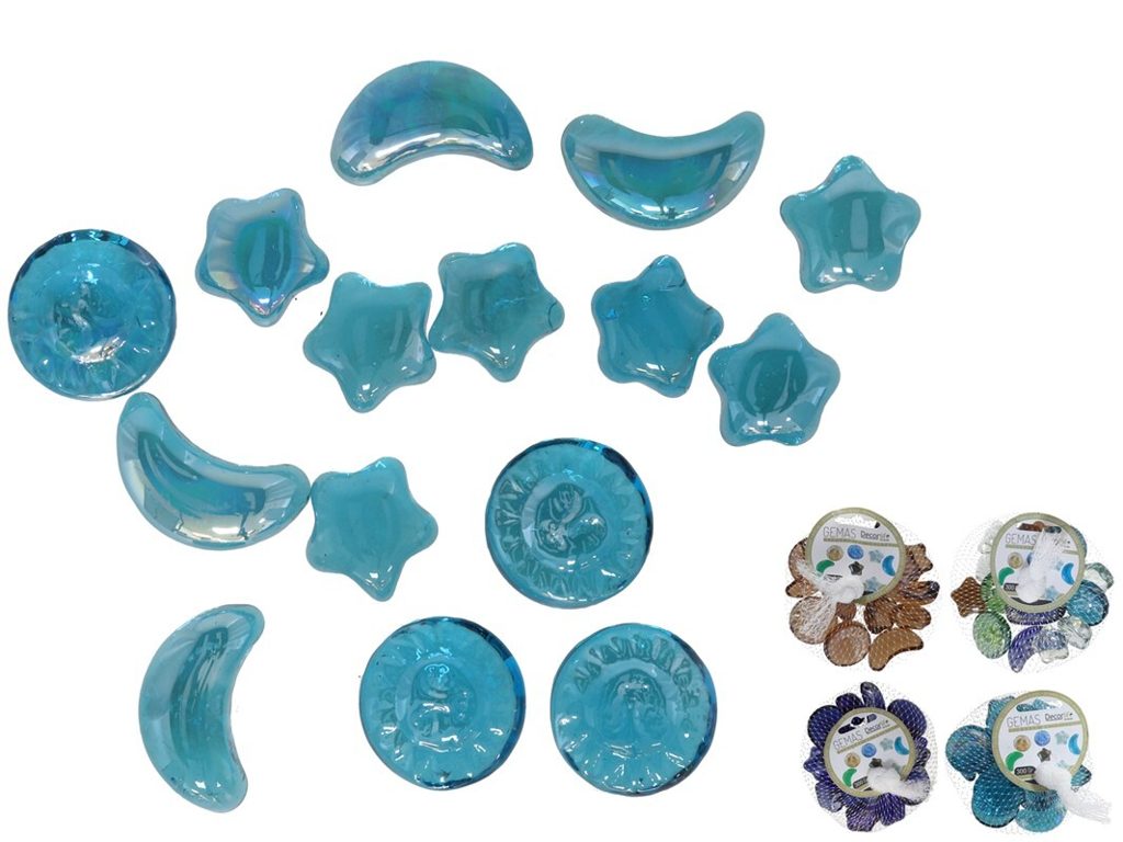 [143464] GEMAS FIGURAS CRISTAL SURTIDAS 300 GRS EN RED