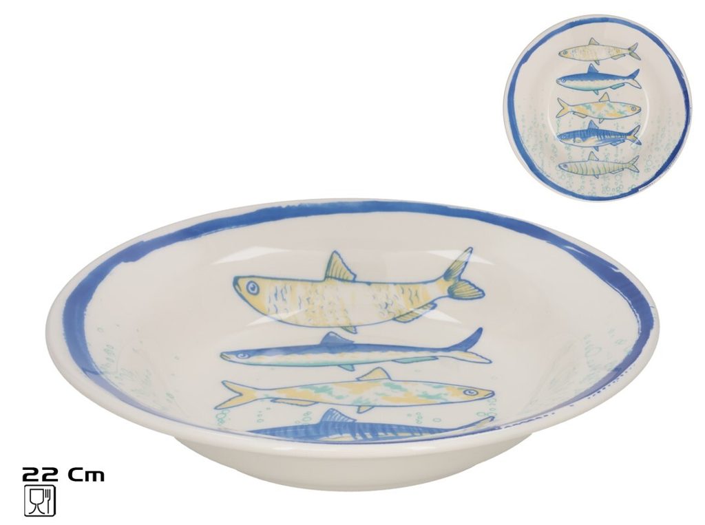 [145399] PLATO HONDO PECES 22 CM